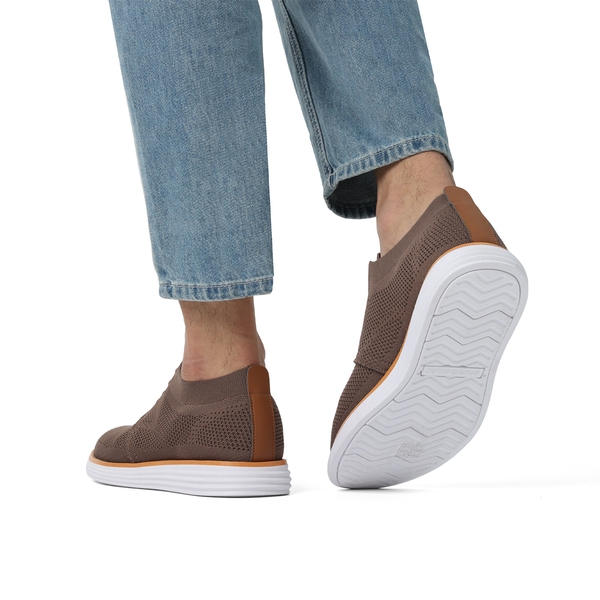 [KnitFlex Breeze] Men's Breathable Mesh Oxford Sneakers - LIGHT BROWN - 8